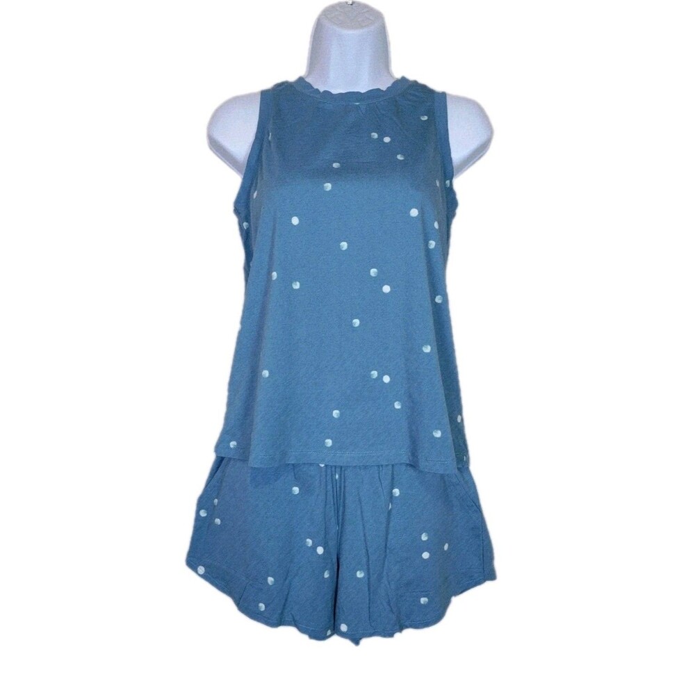 Stars Above Pajama Set Lot Womens XS 4 Tops 3 Shorts Blue White Polkadot